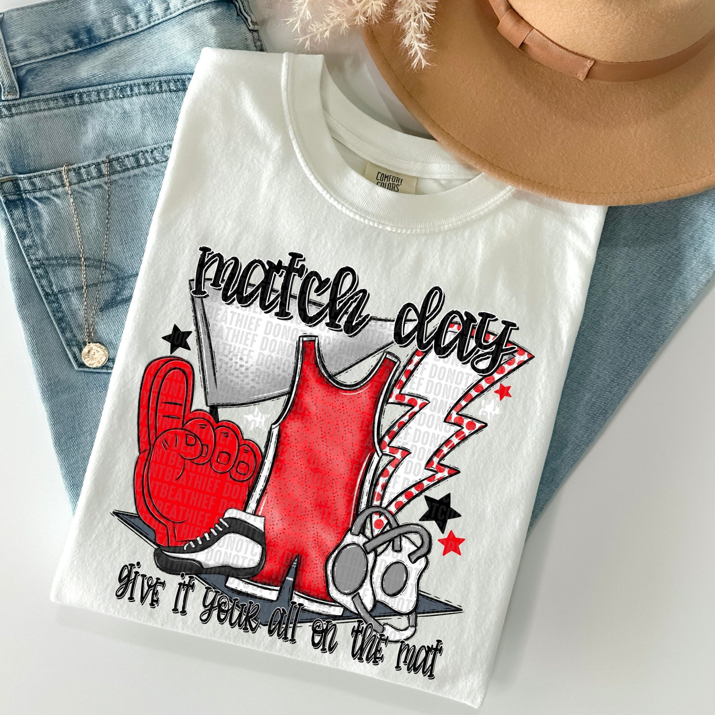 Match Day Red and White-Lovie T Designs