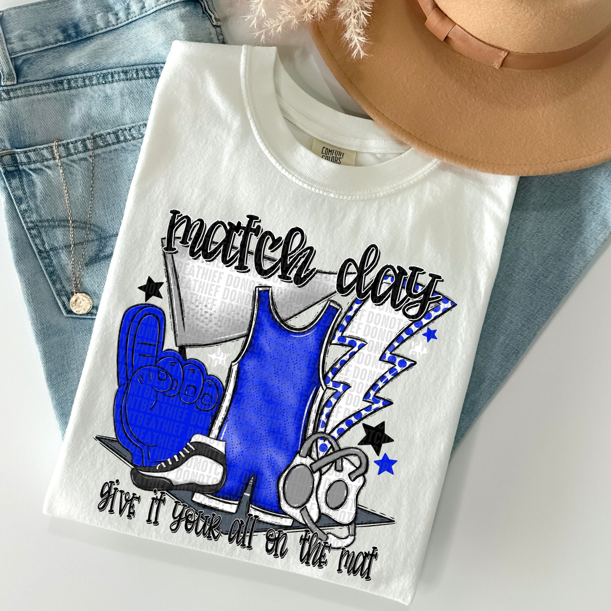 Match Day Royal and White-Lovie T Designs