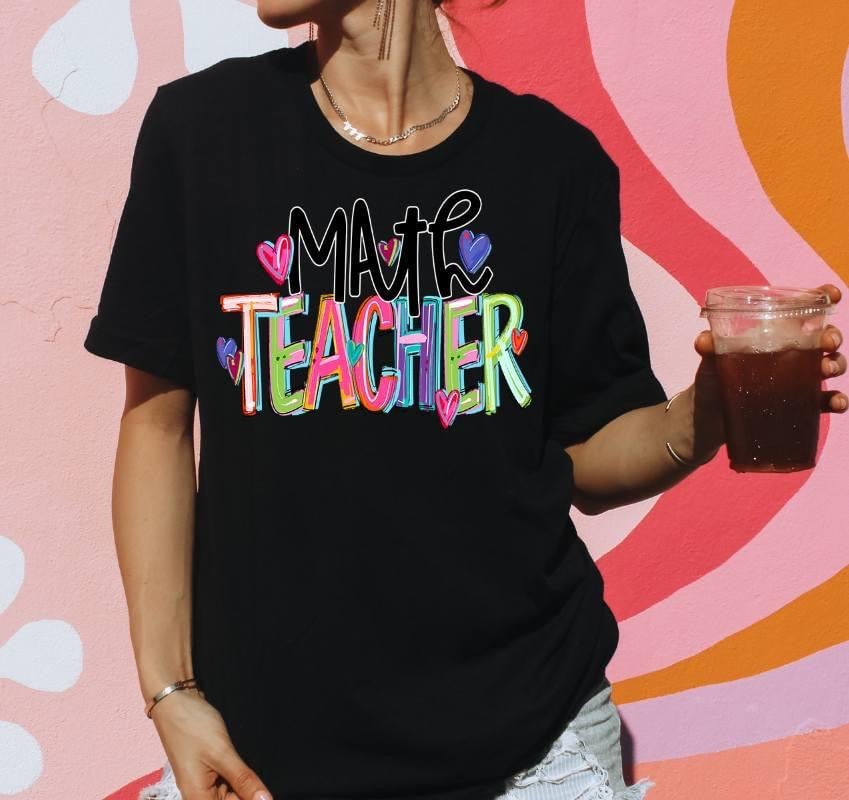 Math Teacher Cheery Bright-Lovie T Designs