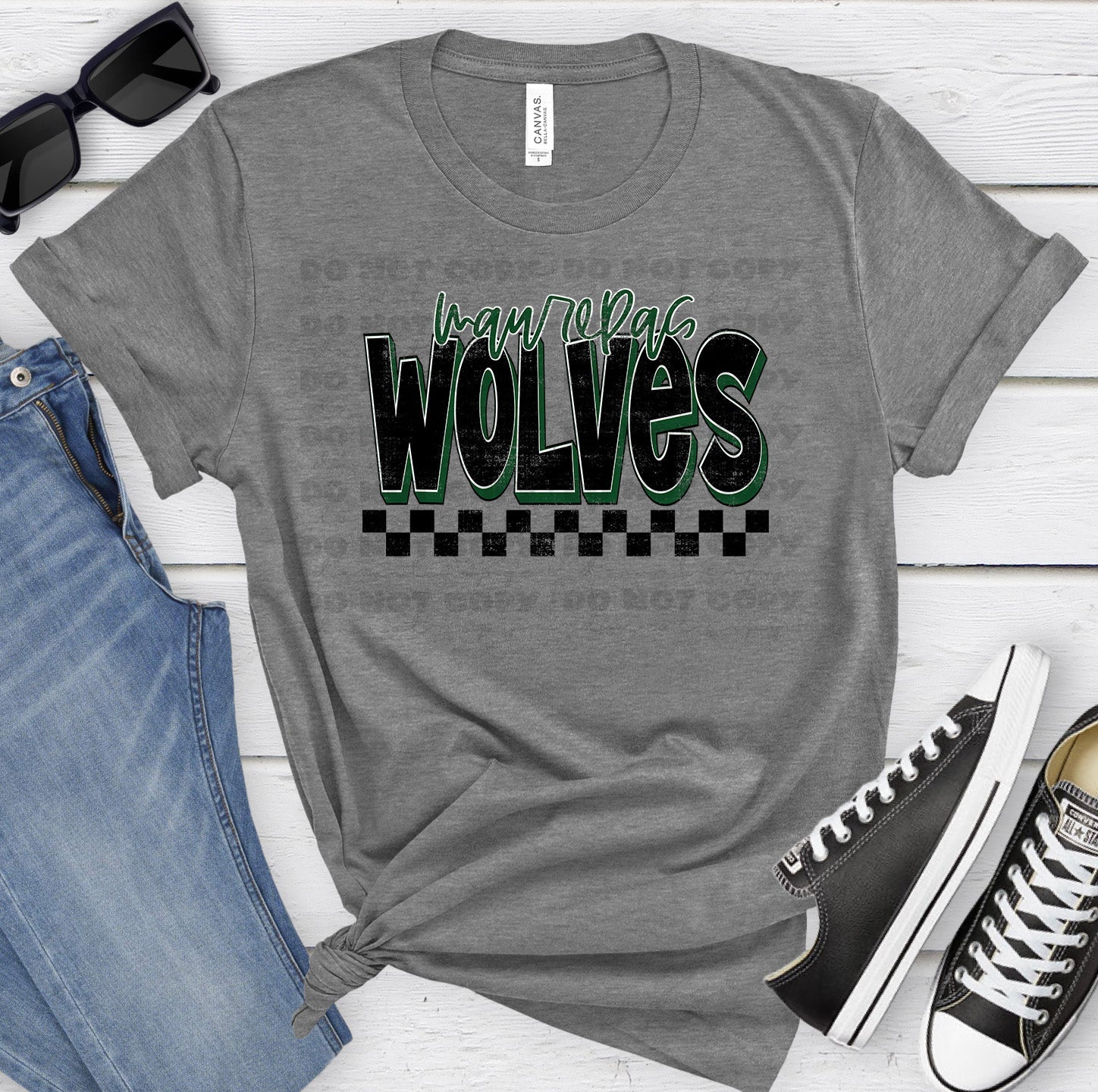 Maurepas Wolves Black Dark Green Grunge-Lovie T Designs