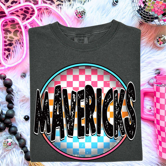 Mavericks Neon Circle Mascots-Lovie T Designs