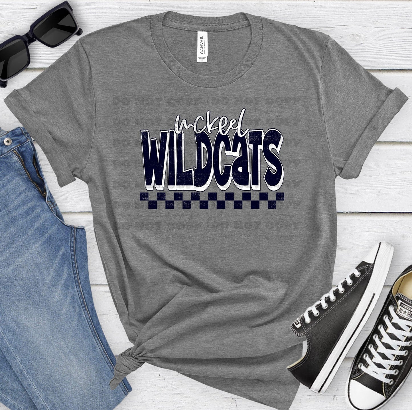 McKeel Wildcats Navy White Grunge-Lovie T Designs