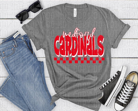 Medford Cardinals White Red Grunge-Lovie T Designs