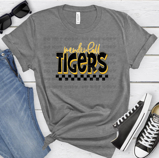 Mendenhall Tigers Black Ath Gold Grunge-Lovie T Designs