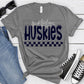 Metzler Huskies Navy Gray Grunge-Lovie T Designs