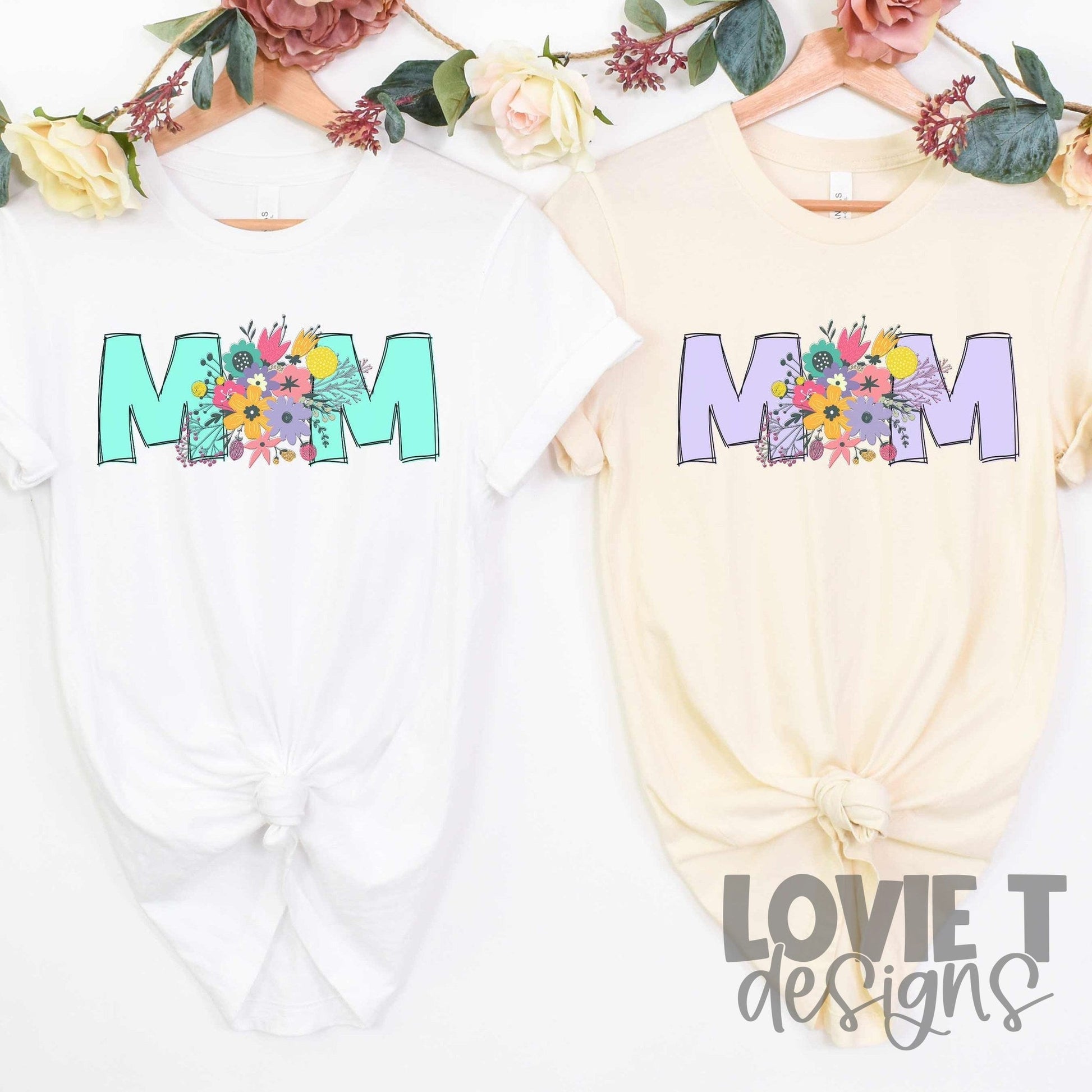 Mom with Florals-Lovie T Designs