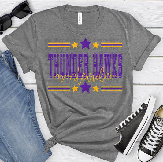 Montevideo Thunder Hawks Purple Ath Gold All Stars-Lovie T Designs