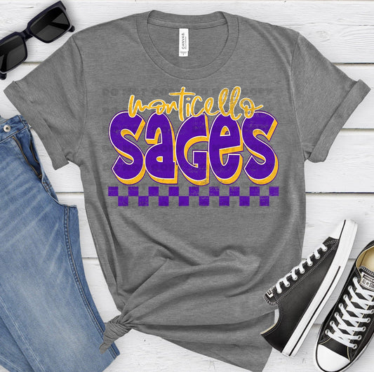 Monticello Sages Purple Ath Gold Grunge-Lovie T Designs