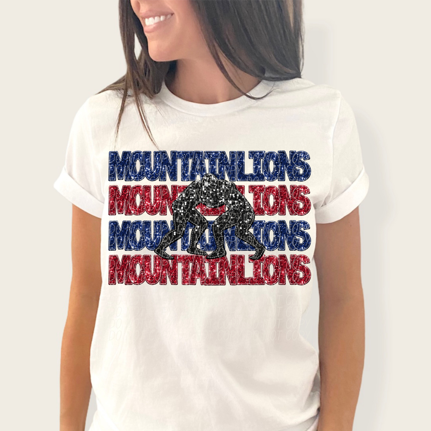 Mountain Lions Blue Red-[DTF Transfer]-Lovie T Designs