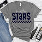 Mueller Stars Navy Gray Grunge-Lovie T Designs