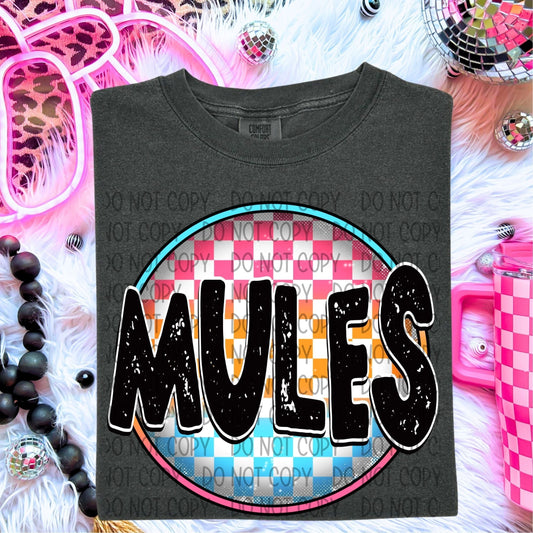 Mules Neon Circle Mascots-Lovie T Designs