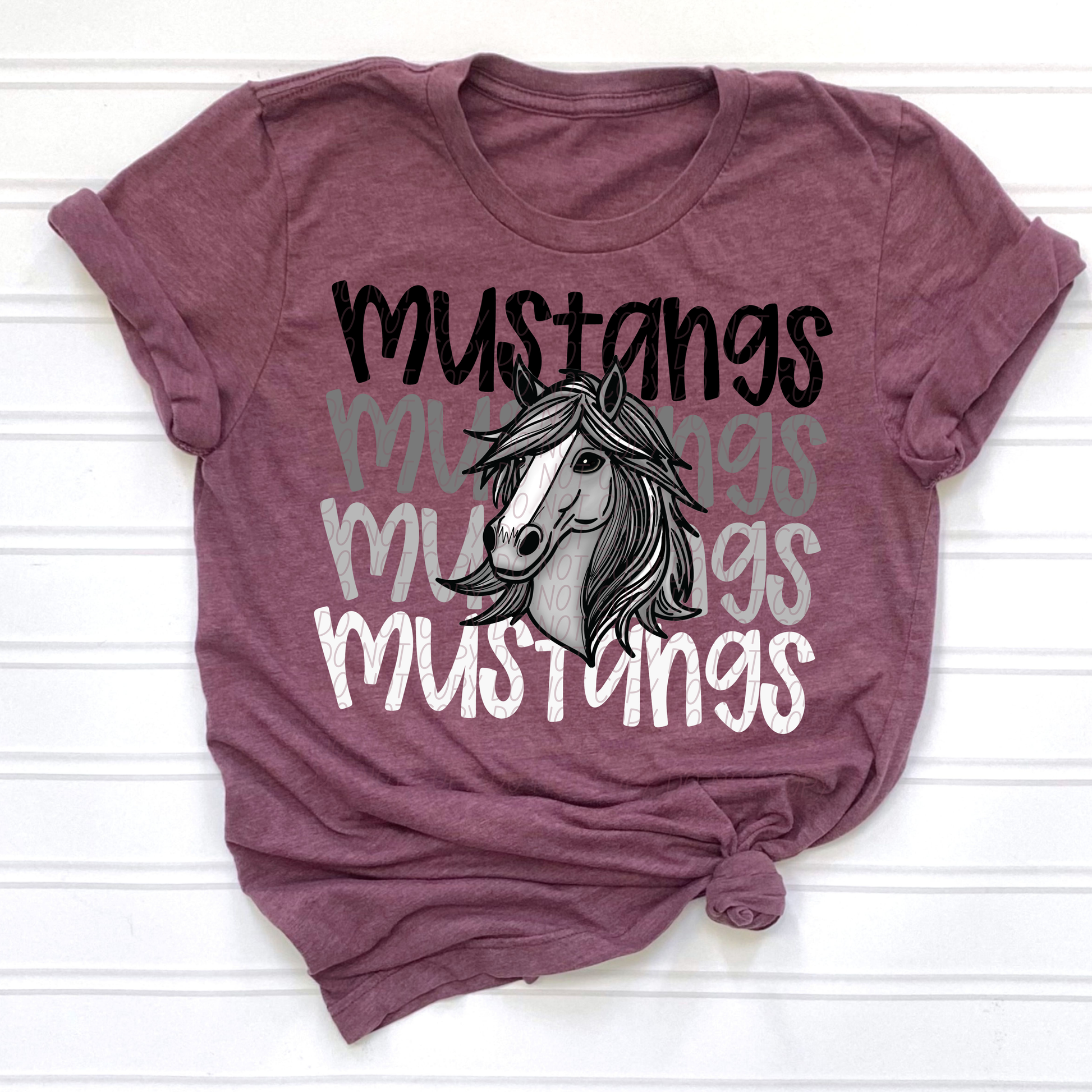 Mustangs 2 Monochromatic Mascots-Lovie T Designs