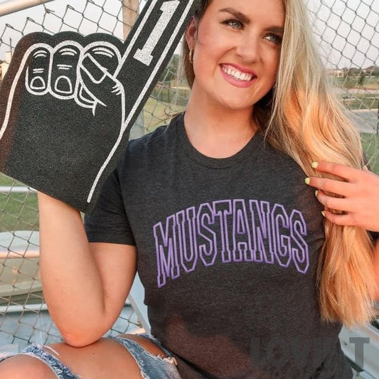 Mustangs Faux Embroidery