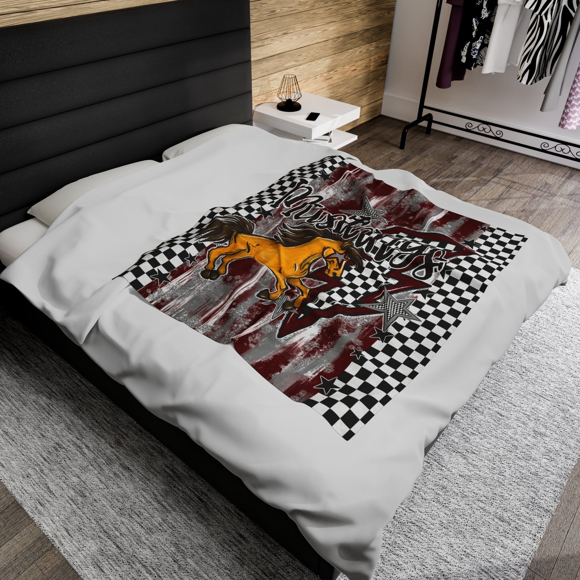 Mustangs Maroon Bolt Blanket-Lovie T Designs