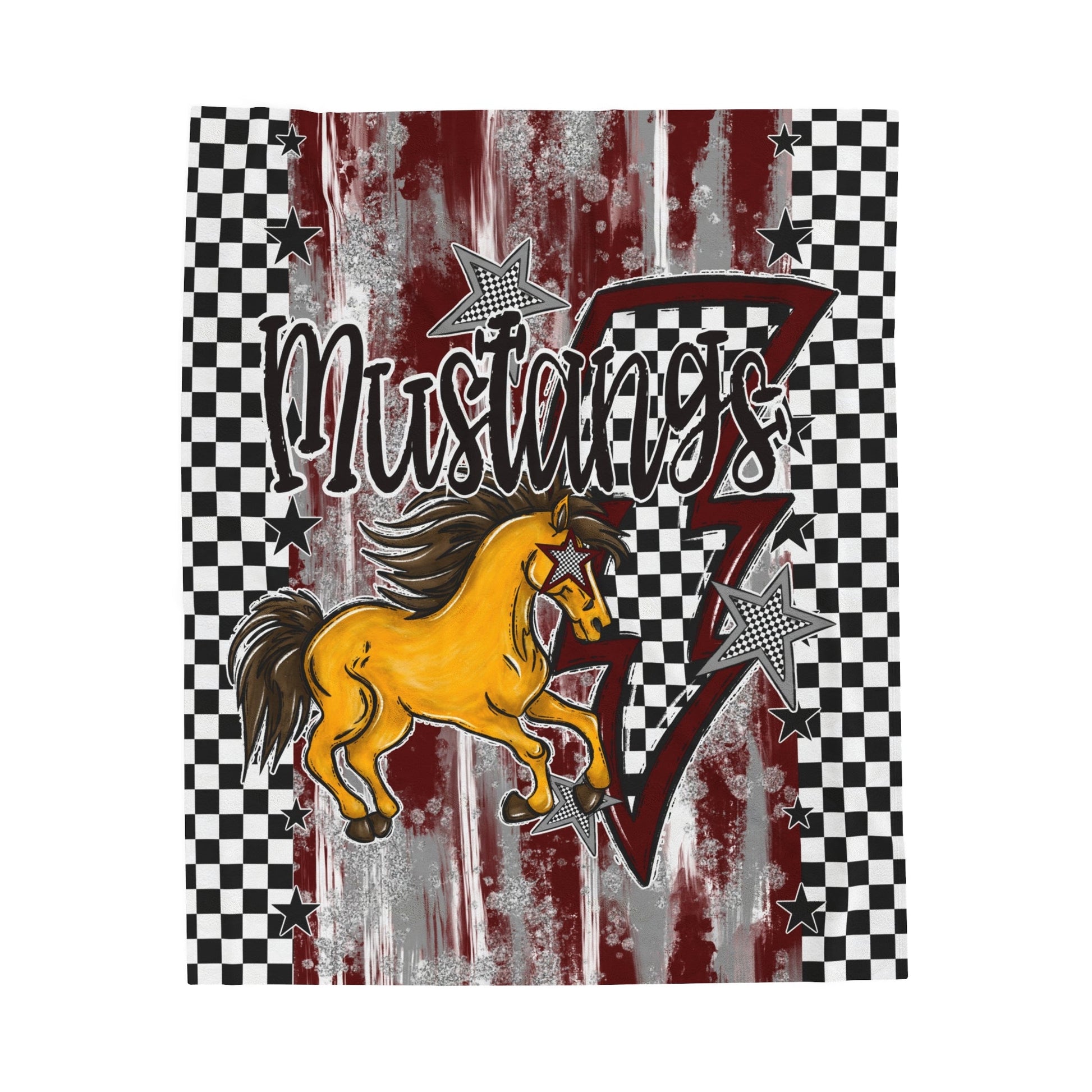 Mustangs Maroon Bolt Blanket-Lovie T Designs