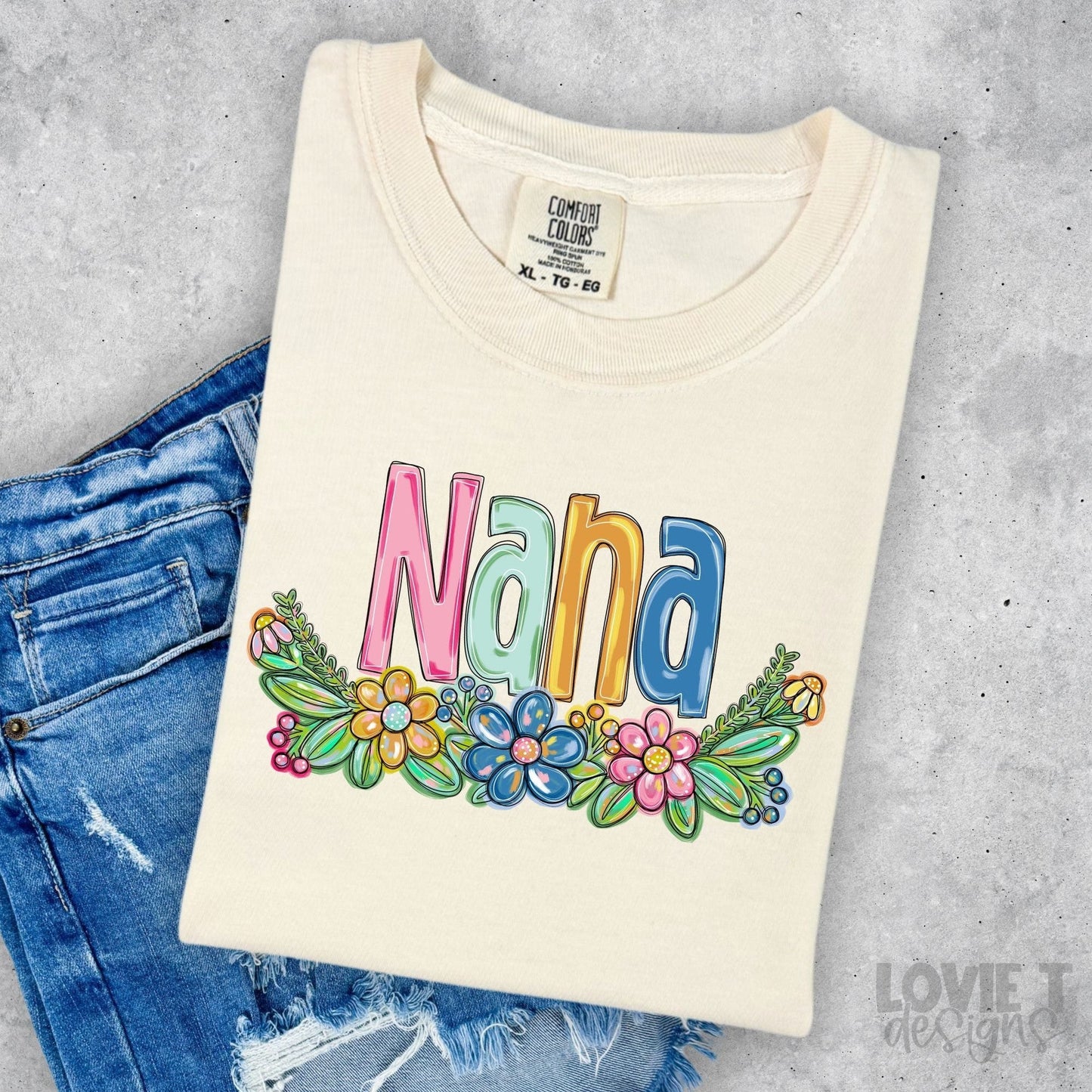 Nana Spring Floral Mother's Day-Lovie T Designs