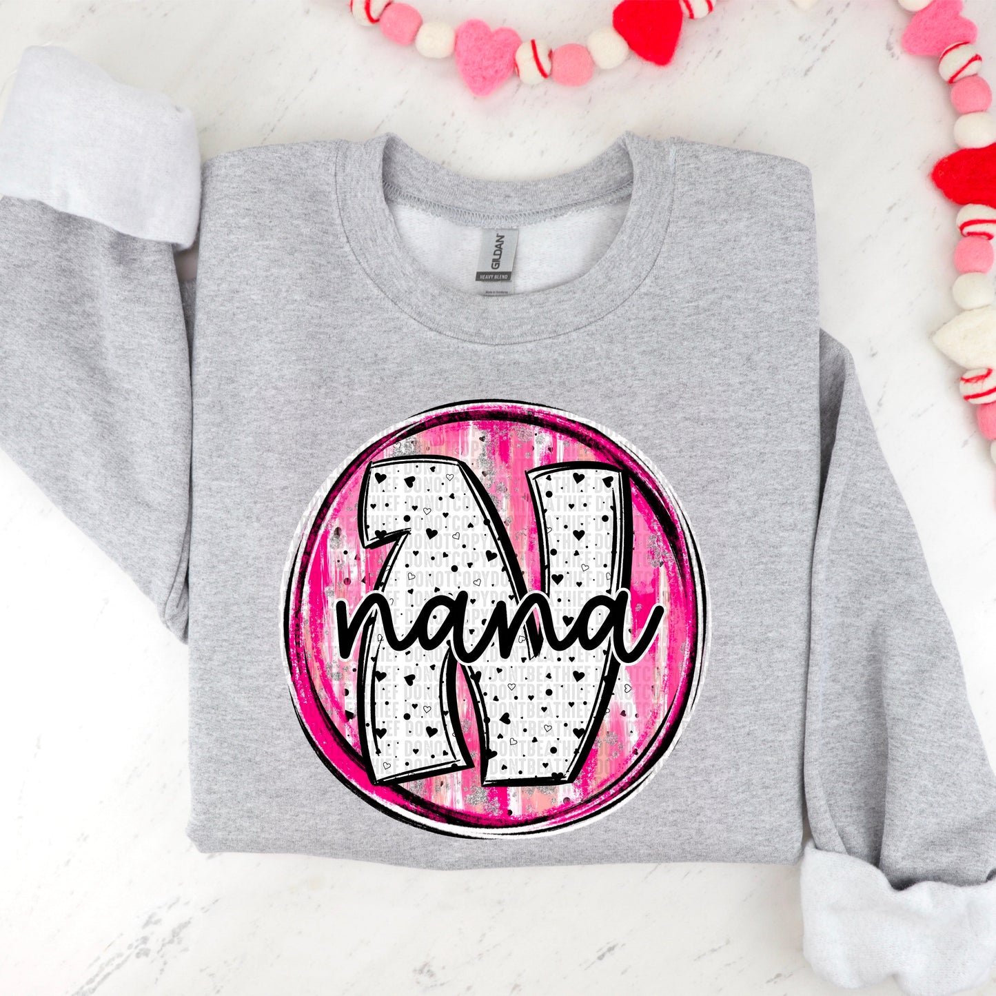 Nana Valentine Circle Name-[DTF Transfer]-Lovie T Designs