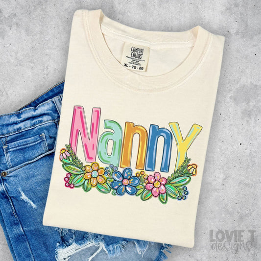 Nanny Spring Floral Mother's Day-Lovie T Designs