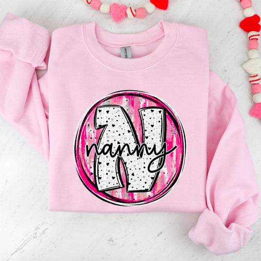 Nanny Valentine Circle Name-[DTF Transfer]-Lovie T Designs