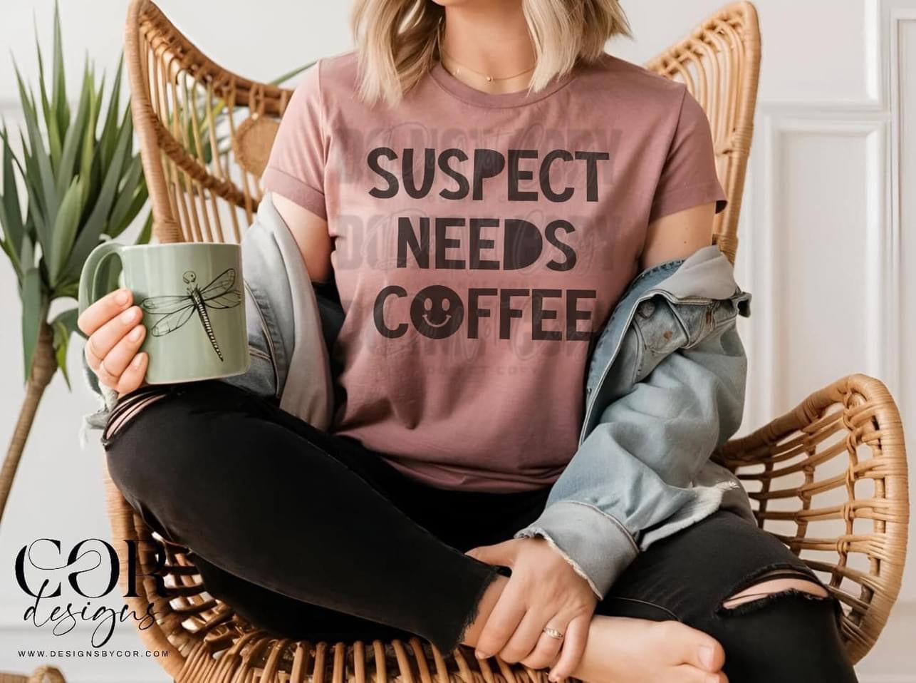 Needs Coffee - Dash Black Ink-[DTF Transfer]-Lovie T Designs