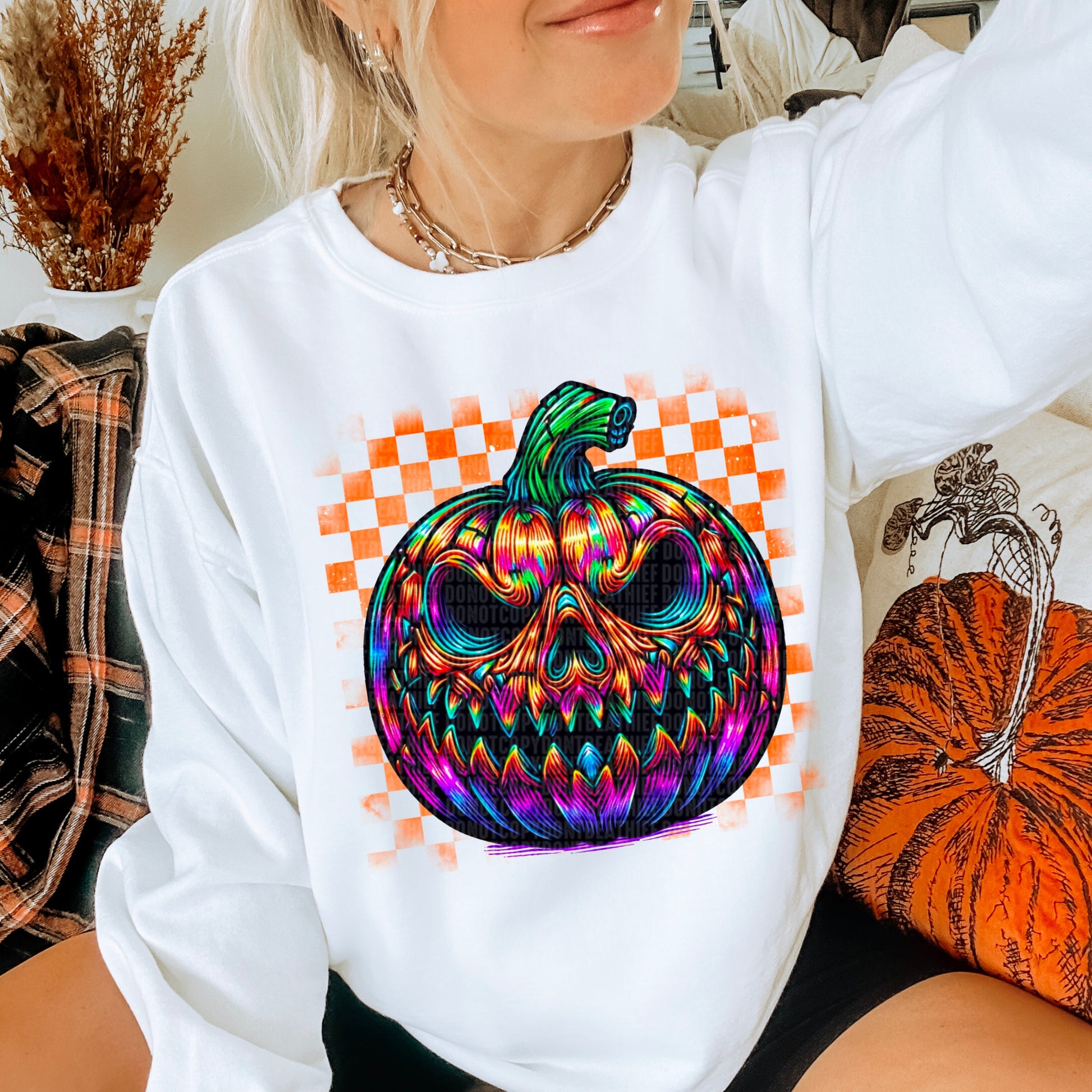 Neon Scary Pumpkin-Lovie T Designs