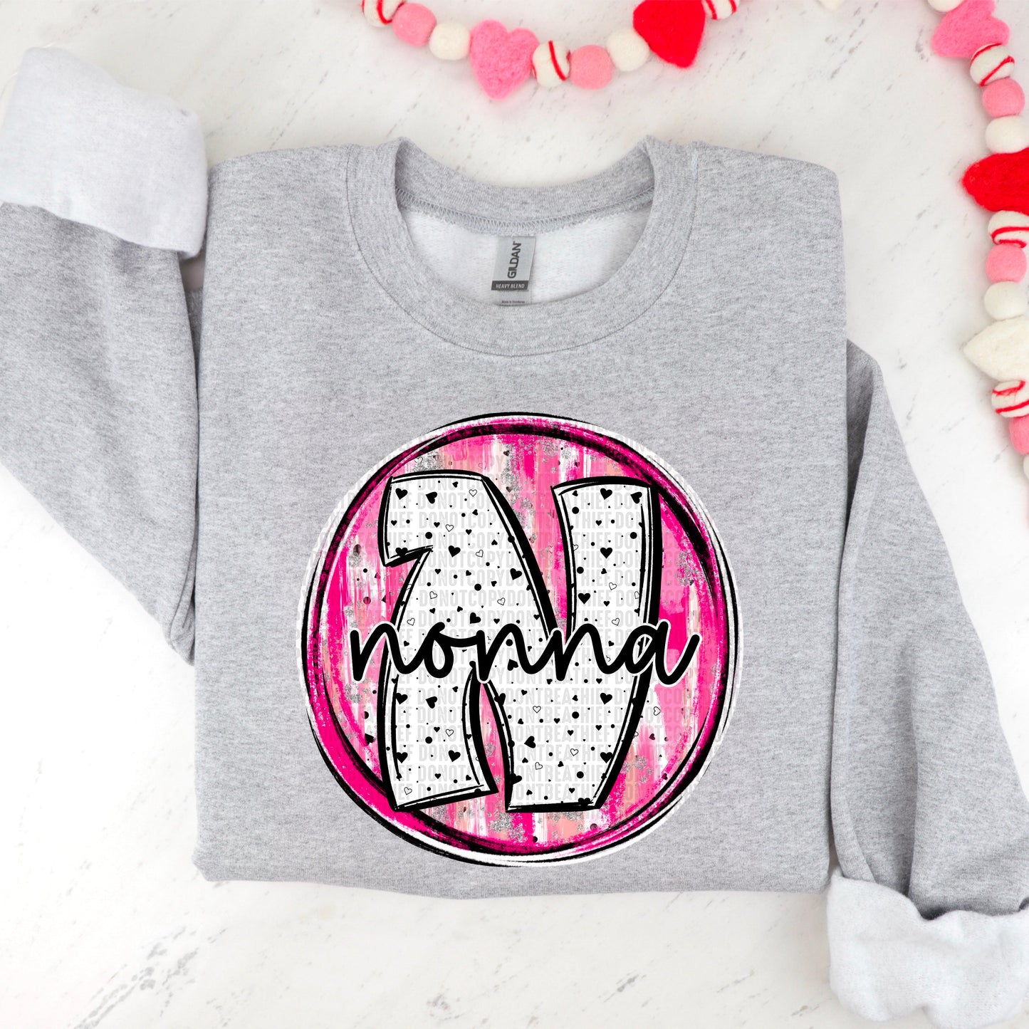 Nonna Valentine Circle Name-[DTF Transfer]-Lovie T Designs