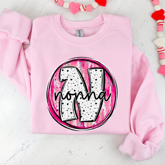 Nonna Valentine Circle Name-[DTF Transfer]-Lovie T Designs