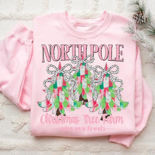 North Pole Christmas Tree Farm Pink-Lovie T Designs