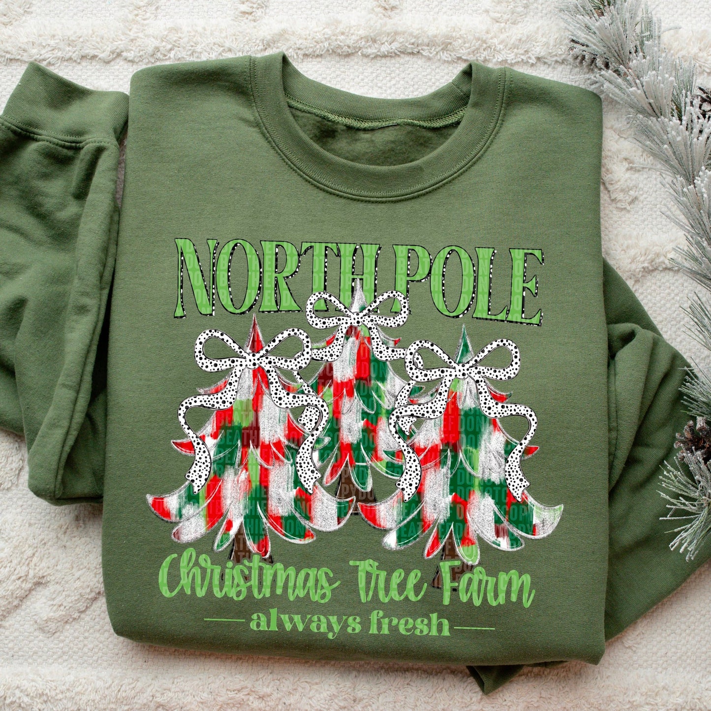 North Pole Christmas Tree Farm Red-Lovie T Designs