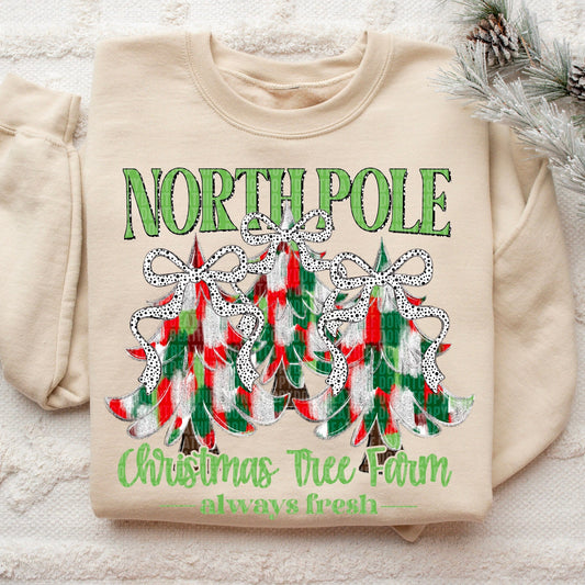 North Pole Christmas Tree Farm Red-Lovie T Designs