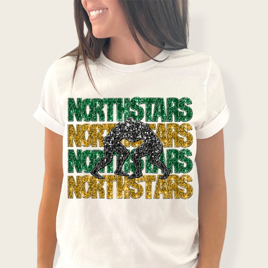 North Stars Green Gold-[DTF Transfer]-Lovie T Designs