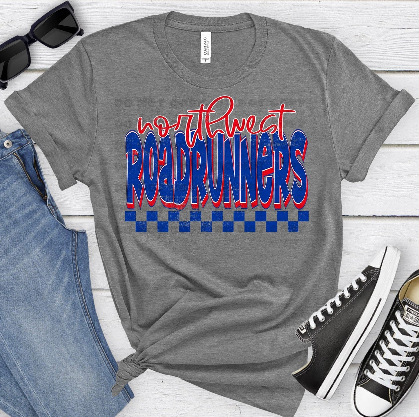 Northwest Roadrunners Royal Red Grunge-Lovie T Designs