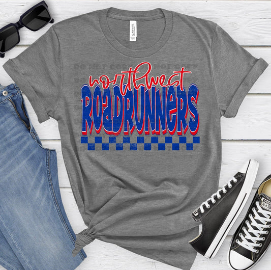 Northwest Roadrunners Royal Red Grunge-Lovie T Designs