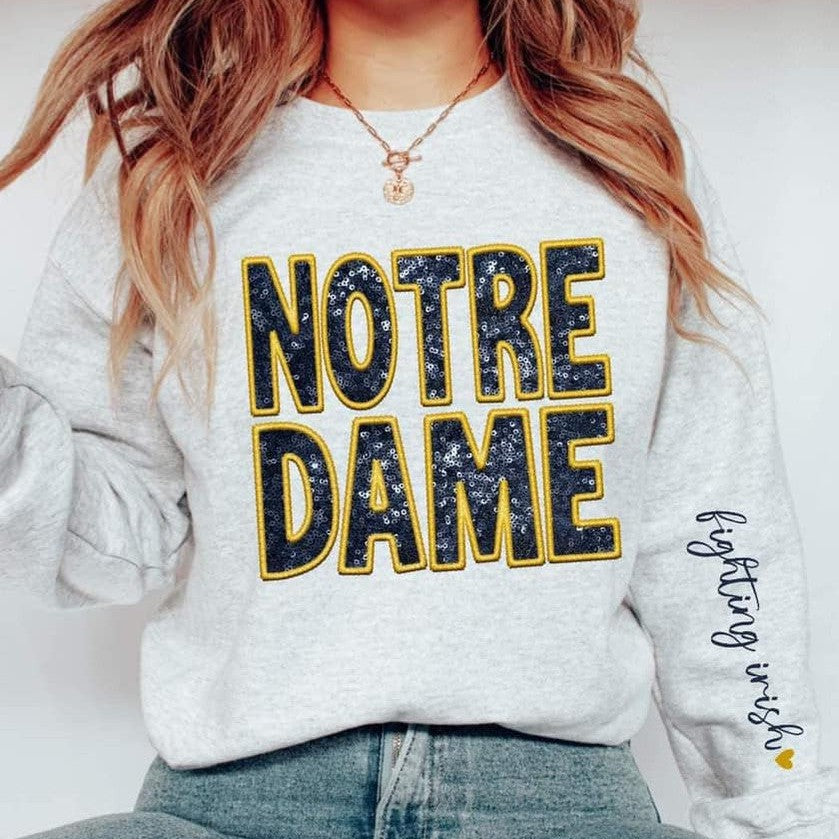 Notre Dame + Sleeve-Lovie T Designs