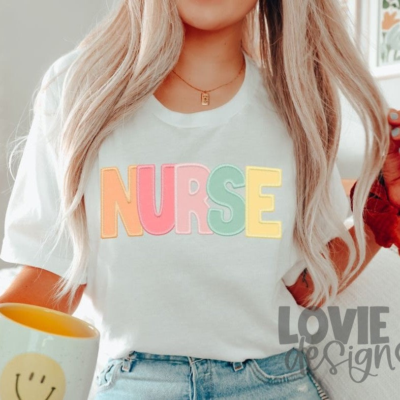 Nurse Faux Embroidery-Lovie T Designs