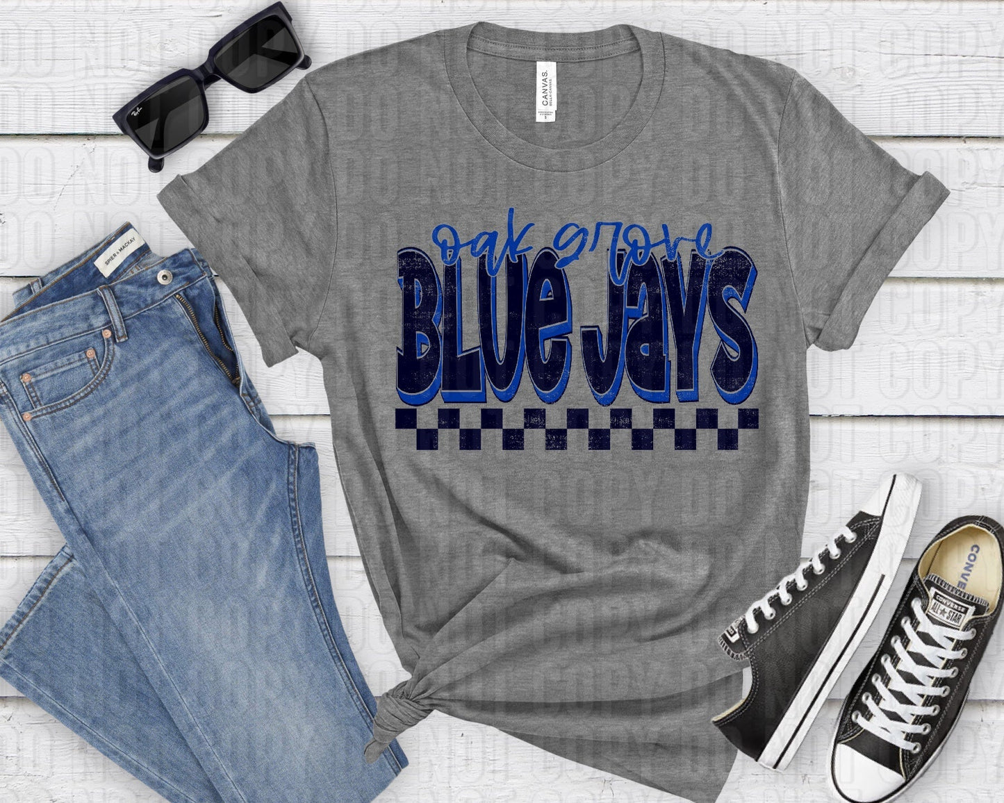 Oak Grove Blue Jays Blue Black Grunge-Lovie T Designs