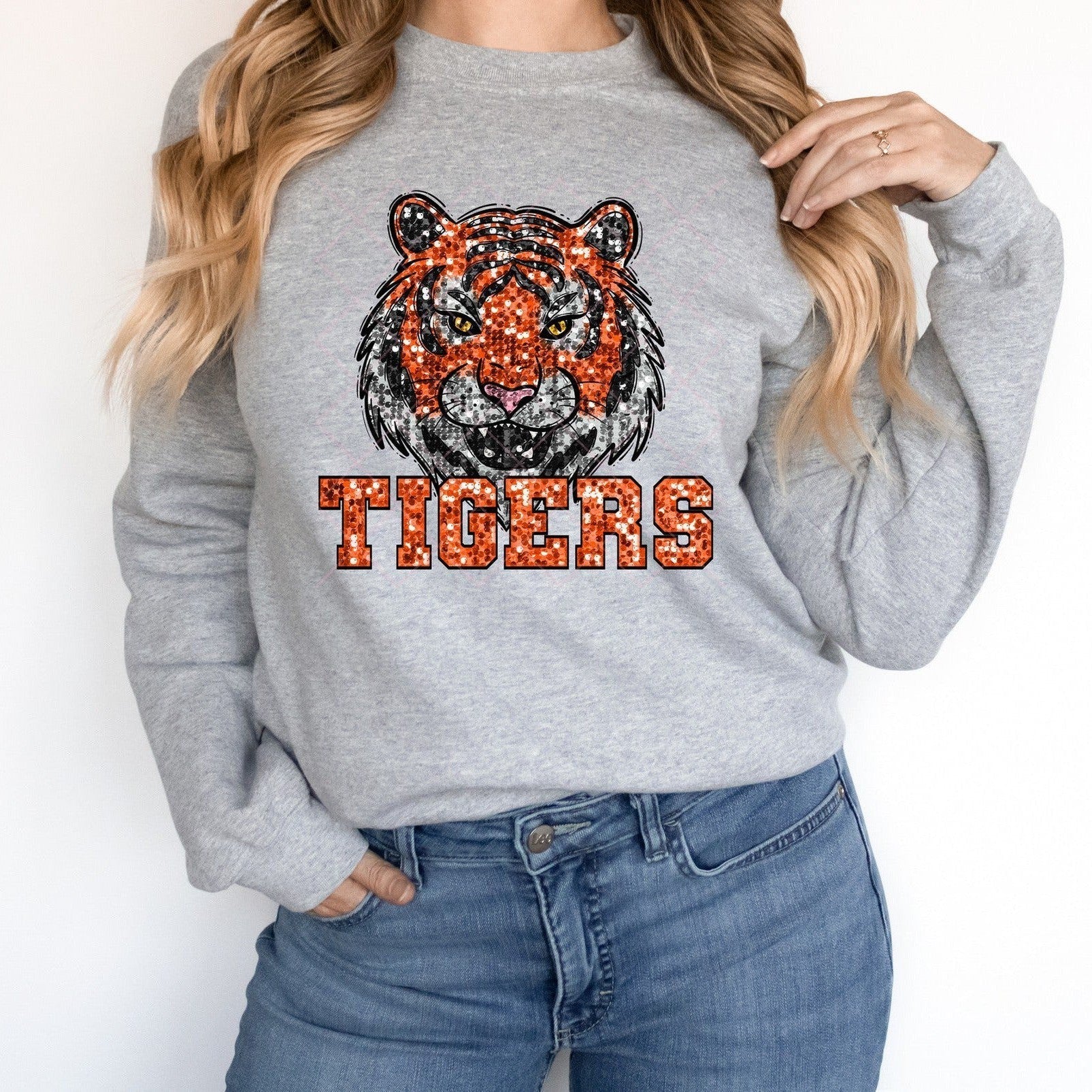 Orange Tiger Orange Sequin-Lovie T Designs