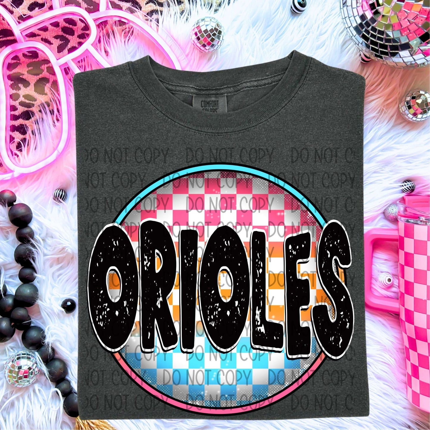 Orioles Neon Circle Mascots-Lovie T Designs