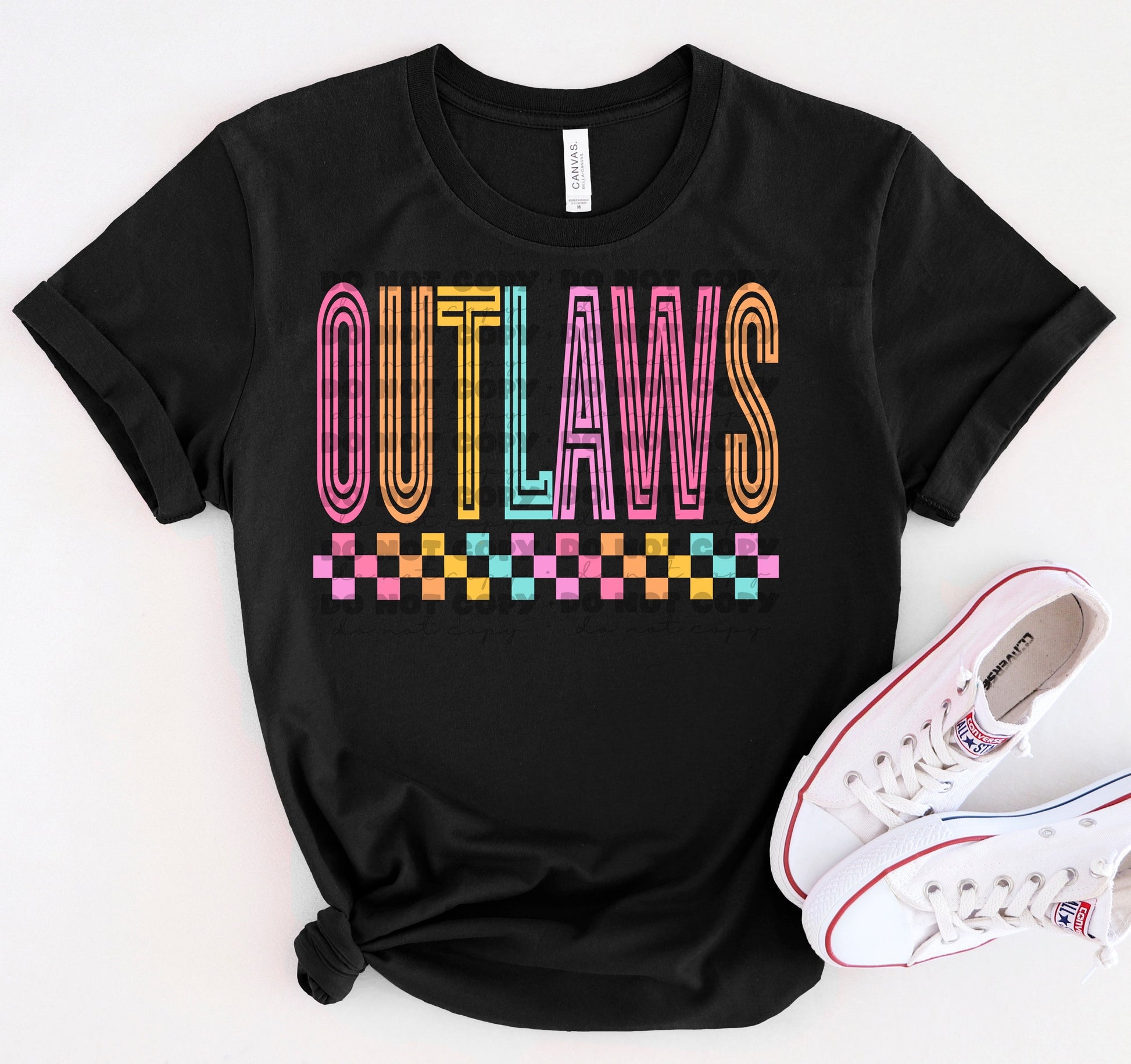 Outlaws Colorful Line Mascot-Lovie T Designs