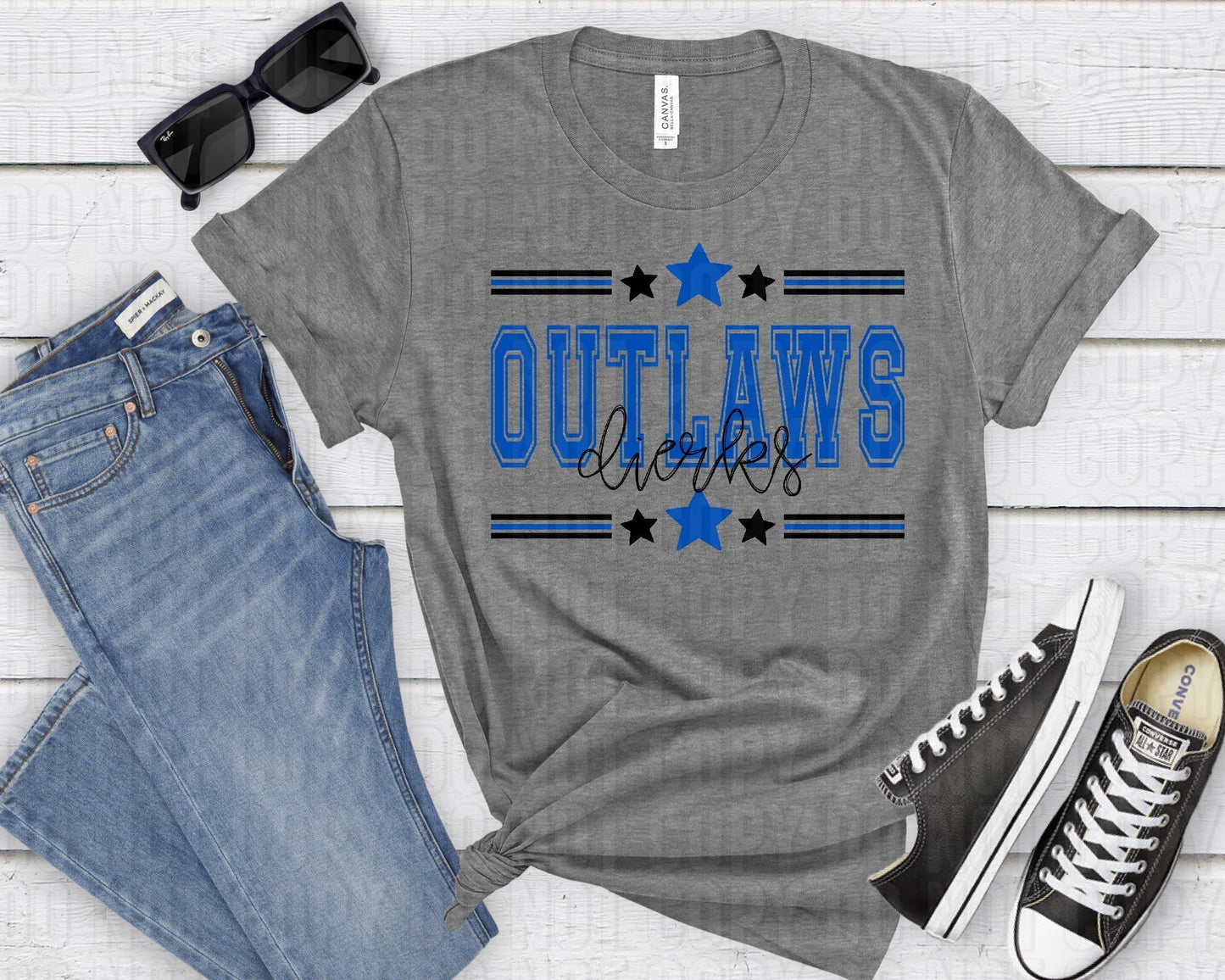 Outlaws Dierks Black Blue All Stars-Lovie T Designs