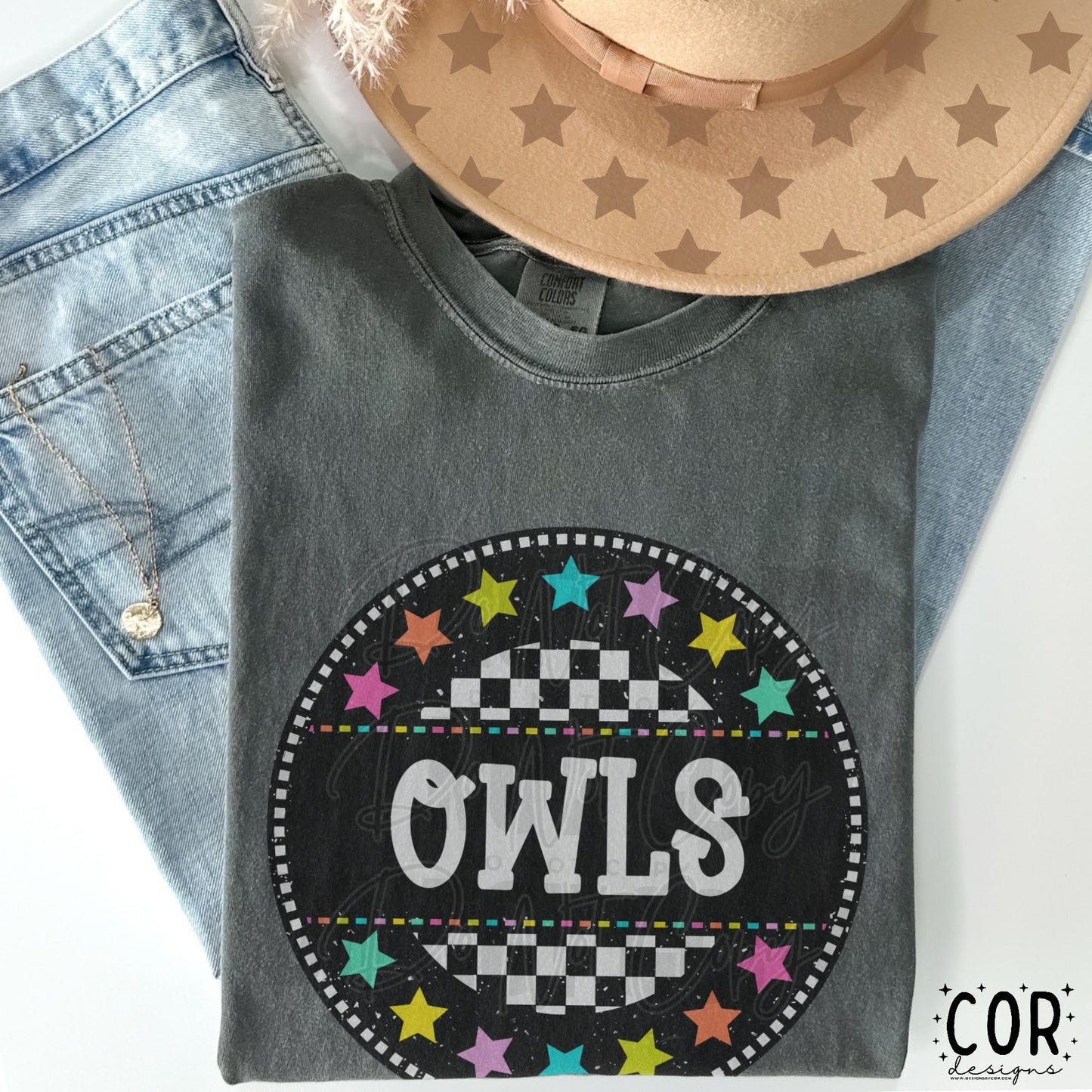 Owls Colorful Stars-Lovie T Designs