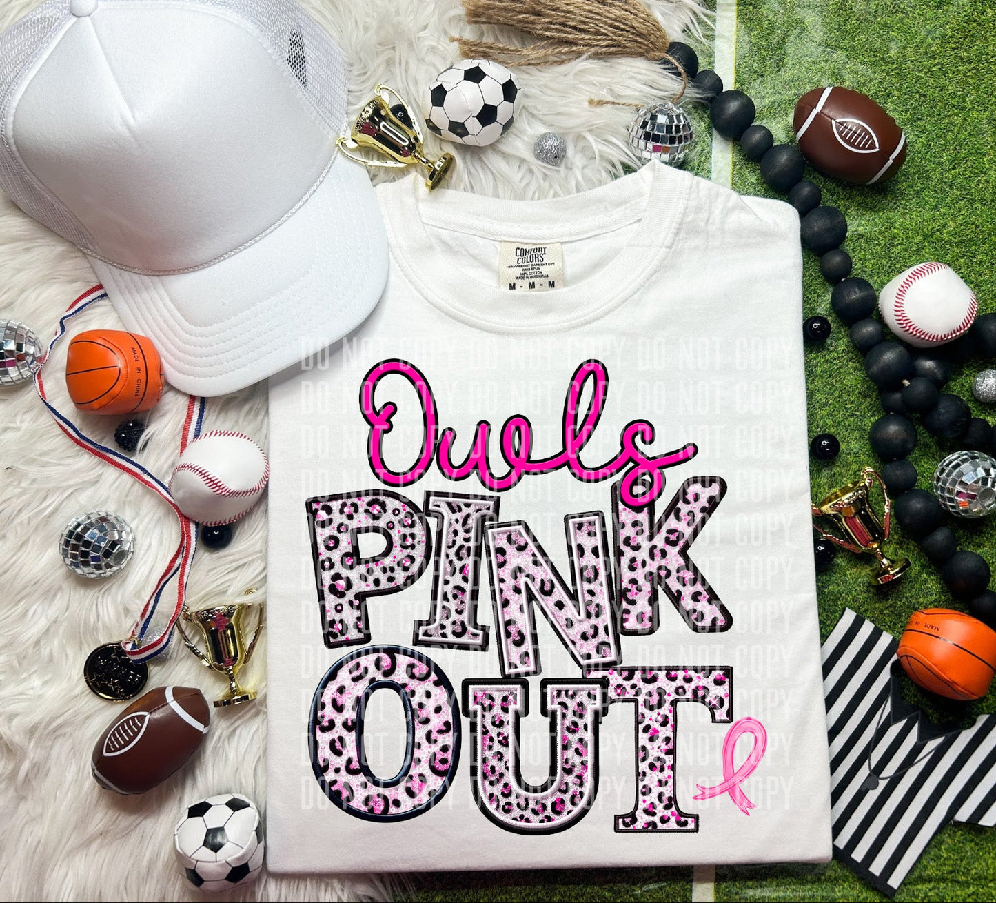 Owls Pink Out Animal Print Mascot-Lovie T Designs