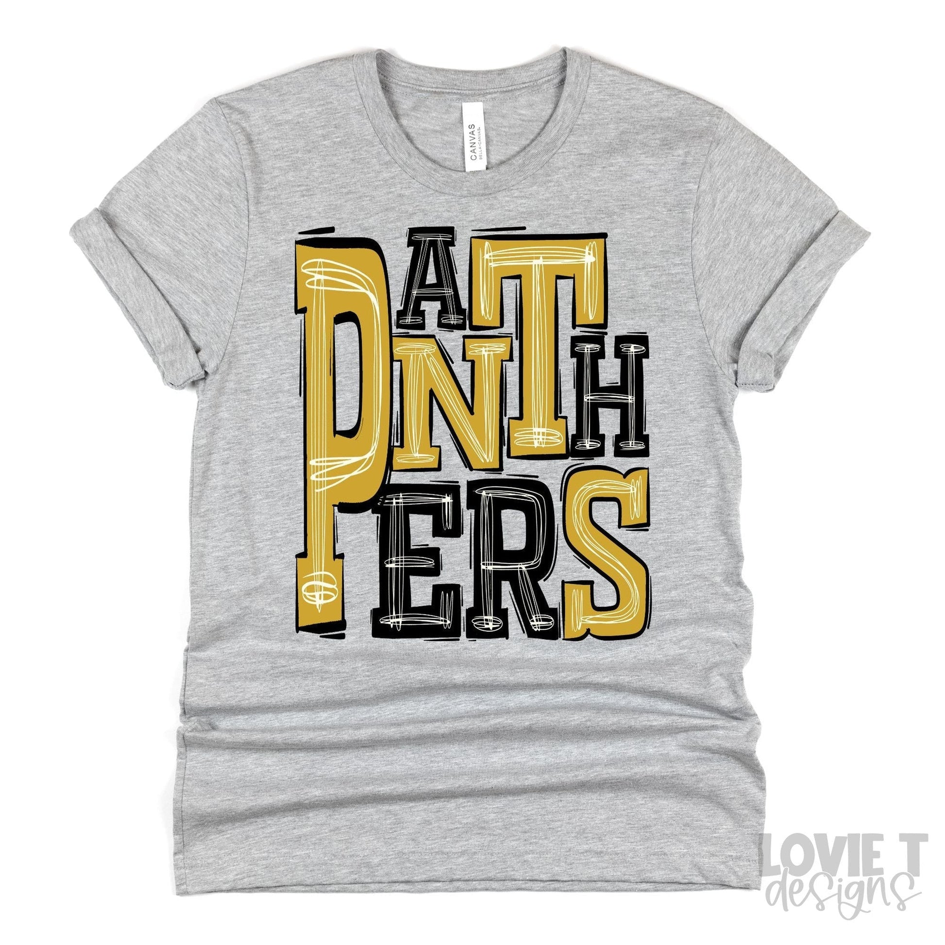 Panthers Black and Gold-Lovie T Designs