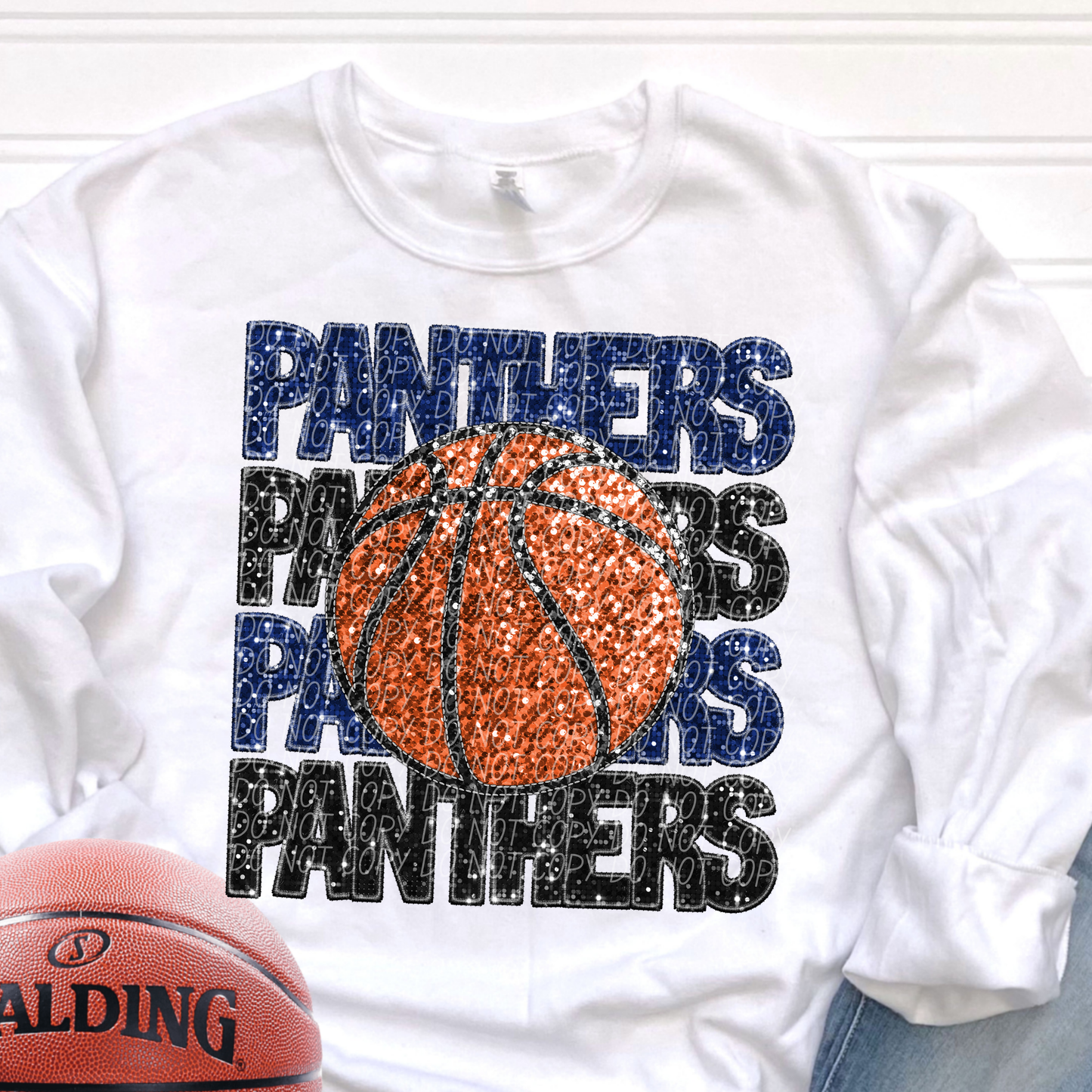 Panthers Blue Black-[DTF Transfer]-Lovie T Designs