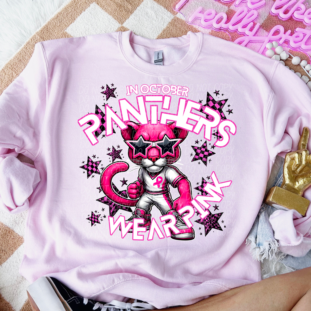 Panthers Cancer Awareness Mascot-Lovie T Designs