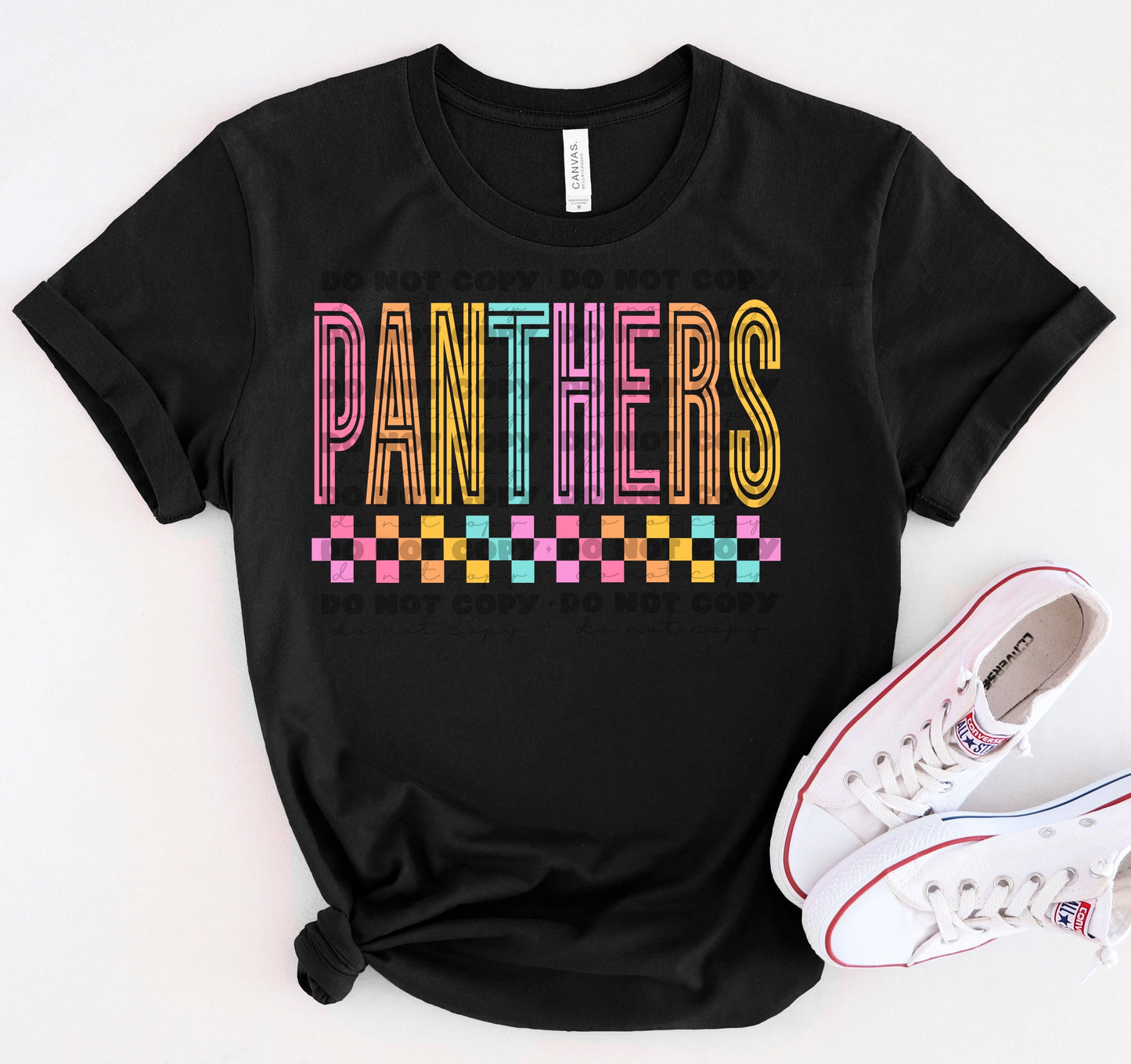 Panthers Colorful Line Mascot-Lovie T Designs