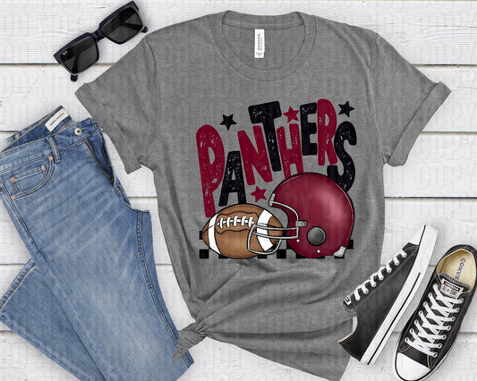 Panthers Maroon Black Checkered FB-Lovie T Designs