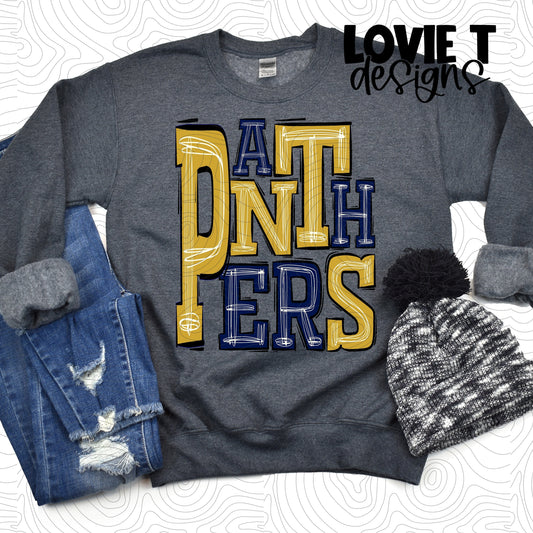 Panthers Navy Gold-Lovie T Designs