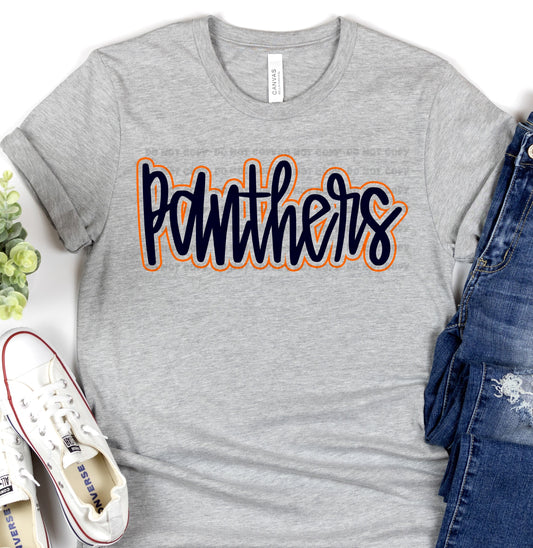 Panthers Navy Orange-Lovie T Designs