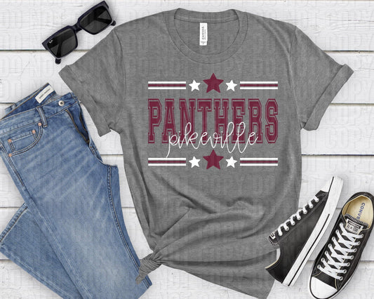 Panthers Pikeville White Maroon All Stars-Lovie T Designs